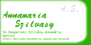 annamaria szilvasy business card